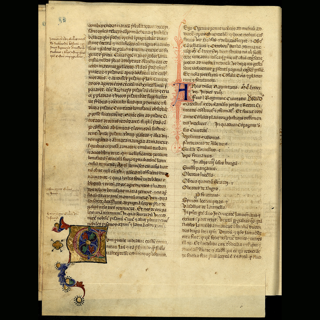 Capolettera a foglia d’oro, (1197-1216)
c. 63v.